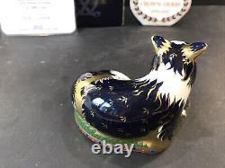 Royal Crown Derby Paperweight Border Collie Ltd Edition Gold Stopper Boxed Cert