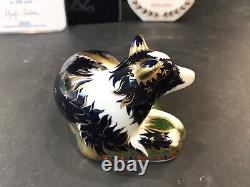 Royal Crown Derby Paperweight Border Collie Ltd Edition Gold Stopper Boxed Cert