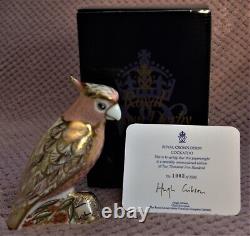 Royal Crown Derby Paperweight Cockatoo Special Edition 2500 Brand New Box & Cert