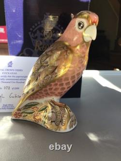 Royal Crown Derby Paperweight Cockatoo Special Edition 2500 New With Box & Cert