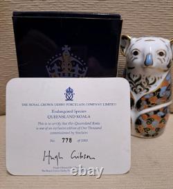 Royal Crown Derby Paperweight. Endangered Species. Gold Stop Box Cert Autograph