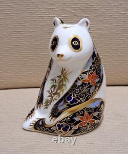 Royal Crown Derby Paperweight. Endangered Species. Penguin & Panda. Gold Stop