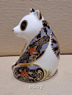 Royal Crown Derby Paperweight. Endangered Species. Penguin & Panda. Gold Stop