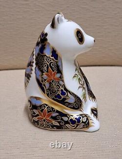 Royal Crown Derby Paperweight. Endangered Species. Penguin & Panda. Gold Stop