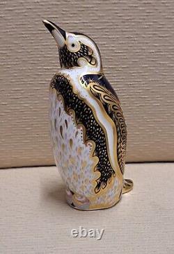 Royal Crown Derby Paperweight. Endangered Species. Penguin & Panda. Gold Stop