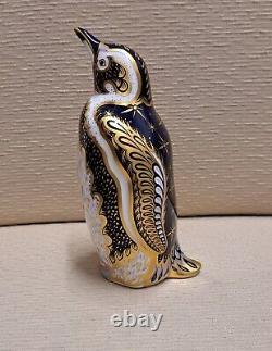 Royal Crown Derby Paperweight. Endangered Species. Penguin & Panda. Gold Stop