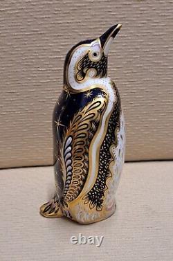 Royal Crown Derby Paperweight. Endangered Species. Penguin & Panda. Gold Stop