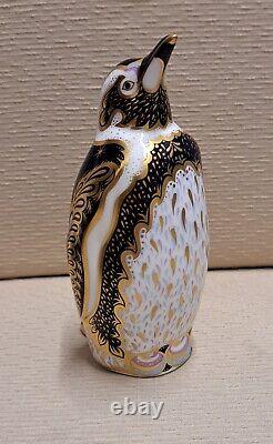 Royal Crown Derby Paperweight. Endangered Species. Penguin & Panda. Gold Stop