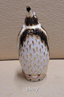 Royal Crown Derby Paperweight. Endangered Species. Penguin & Panda. Gold Stop