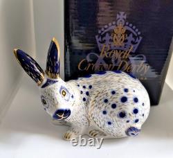 Royal Crown Derby Paperweight English Rabbit Blue