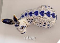 Royal Crown Derby Paperweight English Rabbit Blue