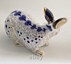 Royal Crown Derby Paperweight English Rabbit Blue