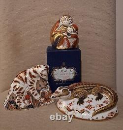 Royal Crown Derby Paperweight Exotic Animals. Gold Stoppers. Box