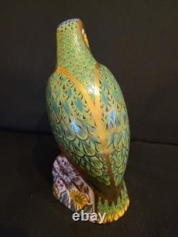 Royal Crown Derby Paperweight Gold Stopper Amazon Green Parrot Limited Edition