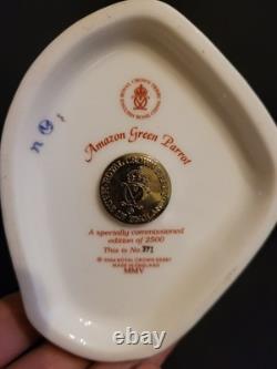 Royal Crown Derby Paperweight Gold Stopper Amazon Green Parrot Limited Edition