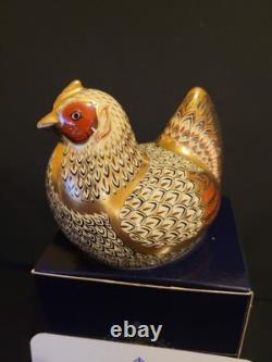 Royal Crown Derby Paperweight Gold Stopper Farmyard Hen Limited Edition
