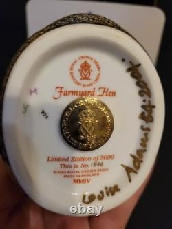 Royal Crown Derby Paperweight Gold Stopper Farmyard Hen Limited Edition
