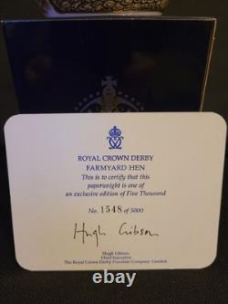 Royal Crown Derby Paperweight Gold Stopper Farmyard Hen Limited Edition