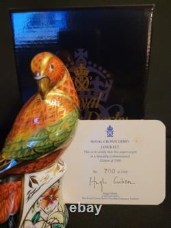 Royal Crown Derby Paperweight Gold Stopper Lorikeet Limited Edition