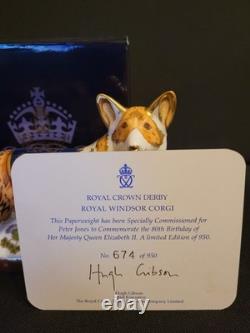 Royal Crown Derby Paperweight Gold Stopper Royal Windsor Corgi Limited Edition