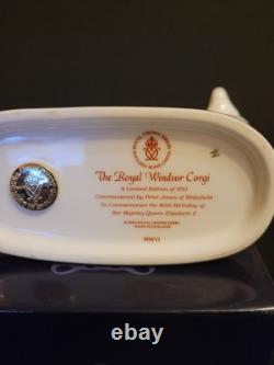 Royal Crown Derby Paperweight Gold Stopper Royal Windsor Corgi Limited Edition
