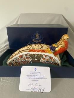 Royal Crown Derby Paperweight Harrods Pheasant Gold Stopper Ltd Edition Boxed