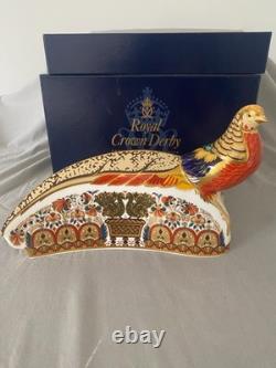 Royal Crown Derby Paperweight Harrods Pheasant Gold Stopper Ltd Edition Boxed