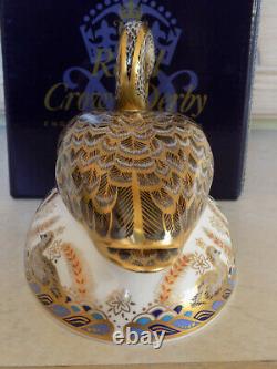 Royal Crown Derby Paperweight JUBILEE BLACK SWAN Gold Stopper, Boxed, Cert