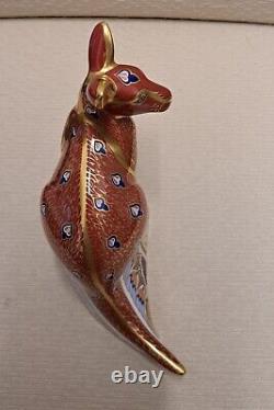 Royal Crown Derby Paperweight. Kangaroo & Joey. Ltd Ed. Gold Stopper