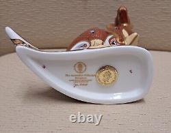 Royal Crown Derby Paperweight. Kangaroo & Joey. Ltd Ed. Gold Stopper