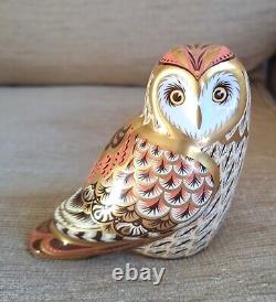 Royal Crown Derby Paperweight. Limited Edition. Short Ear Owl. Gold Stopper. Box