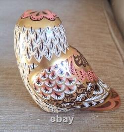 Royal Crown Derby Paperweight. Limited Edition. Short Ear Owl. Gold Stopper. Box