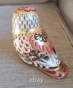 Royal Crown Derby Paperweight. Limited Edition. Short Ear Owl. Gold Stopper. Box