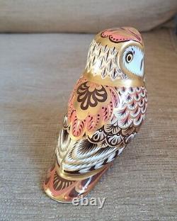 Royal Crown Derby Paperweight. Limited Edition. Short Ear Owl. Gold Stopper. Box