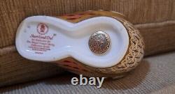 Royal Crown Derby Paperweight. Limited Edition. Short Ear Owl. Gold Stopper. Box