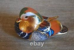 Royal Crown Derby Paperweight Mandarin Duck & Teal Gold Stop Limited Edition Box