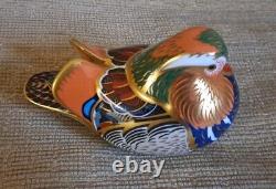 Royal Crown Derby Paperweight Mandarin Duck & Teal Gold Stop Limited Edition Box