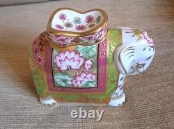 Royal Crown Derby Paperweight. Mother Elephant. Gold Stopper