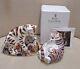 Royal Crown Derby Paperweight Pair Of Tiger Cubs. Gold Stoppers. Box