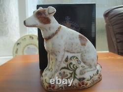 Royal Crown Derby Paperweight, Parson Jack Russell Terrier Dog, Gold Stopper, Box