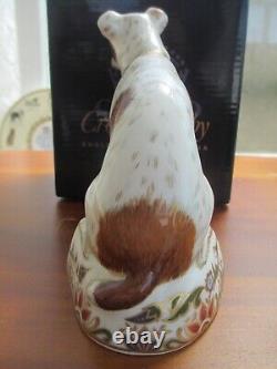 Royal Crown Derby Paperweight, Parson Jack Russell Terrier Dog, Gold Stopper, Box