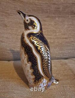 Royal Crown Derby Paperweight Penguin Trio Gold Stoppers. Limited Edition