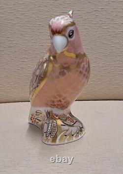 Royal Crown Derby Paperweight. Pink Cockatoo. Gold Stopper. Cert. Box