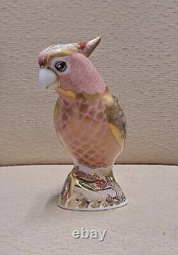 Royal Crown Derby Paperweight. Pink Cockatoo. Gold Stopper. Cert. Box