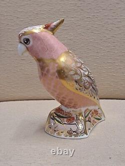 Royal Crown Derby Paperweight. Pink Cockatoo. Gold Stopper. Cert. Box