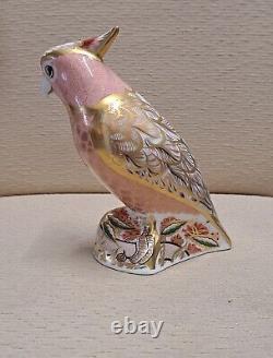 Royal Crown Derby Paperweight. Pink Cockatoo. Gold Stopper. Cert. Box