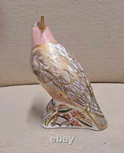 Royal Crown Derby Paperweight. Pink Cockatoo. Gold Stopper. Cert. Box