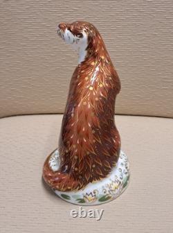 Royal Crown Derby Paperweight. Playful Otter. Gold Stopper. Box