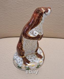 Royal Crown Derby Paperweight. Playful Otter. Gold Stopper. Box
