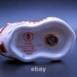 Royal Crown Derby Paperweight Ponchito Guinea Pig 0nly 2,500 made Gold Stopper